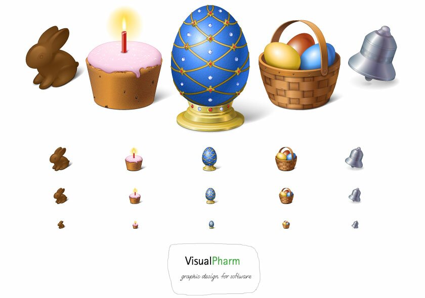 Easter icons for Windows, Mac OSX, Linux. 